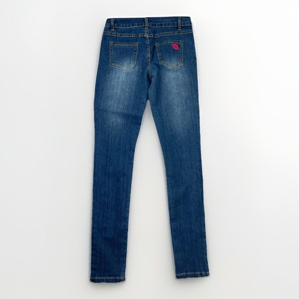 Betsey Johnson Embroidered Floral Skinny Jeans Distressed Women’s Size 14‎ - Picture 3 of 10